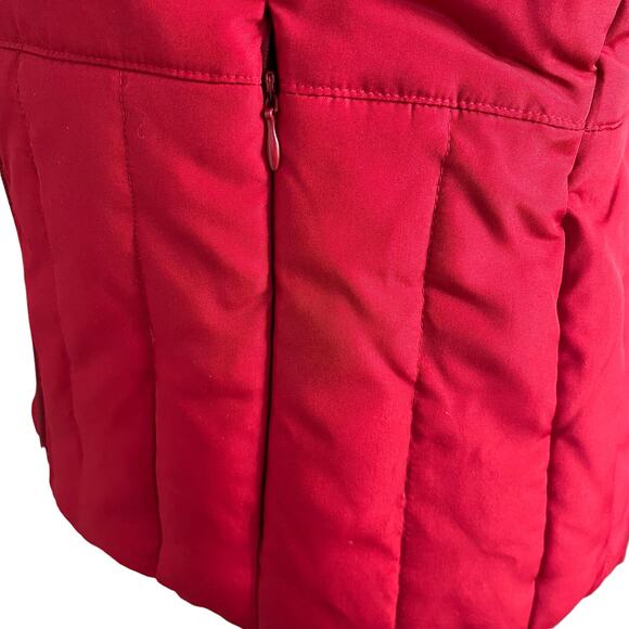 Kenneth Cole Reaction Puffer Vest Size M Red Down Feathers Zip Pockets Collar - Picture 6 of 12